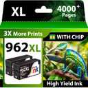 962XL Black Ink Cartridges Combo Pack with Latest Chip  2 Pack Replacement for HP 962 XL Black Ink, Compatible with Replacement for HP OfficeJet Pro 9010 9020 9015 9018 9025