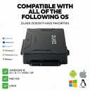ZILKEE SATA/IDE to USB 3.0 Hard Drive Adapter - Universal Converter for 2.5/3.5 IDE & SATA HDD/SSD, External Drive Reader with 12V Power Supply, Supports up to 6TB