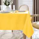Softalker Rectangle Tablecloth, Waterproof & Stain Resistant Table Cloths Wrinkle Free 210GSM Fabric Washable Polyester Table Cover for Spring/Party/Outdoor - 60 x 102 inch,Yellow