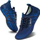 WateLves Water Shoes Mens Womens Barefoot Beach Swim Shoes Quick-Dry Aqua Socks Pool Shoes for Surf Yoga Water Aerobics (9 Women/7.5 Men, Fluorescent Royal Blue)
