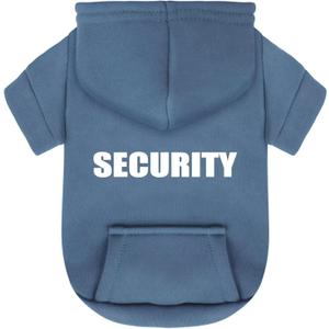 Paiaite Stone Blue Chihuahua Dog Hoodie: Warm and Stylish with a 'Security' Printed Sweatshirt, Cold Weather Pet Clothes, and Sweater Coat All in One - Perfect for Winter and Cool Summer Nights! L (L-(12~15lb) | Chest(~19.5"))