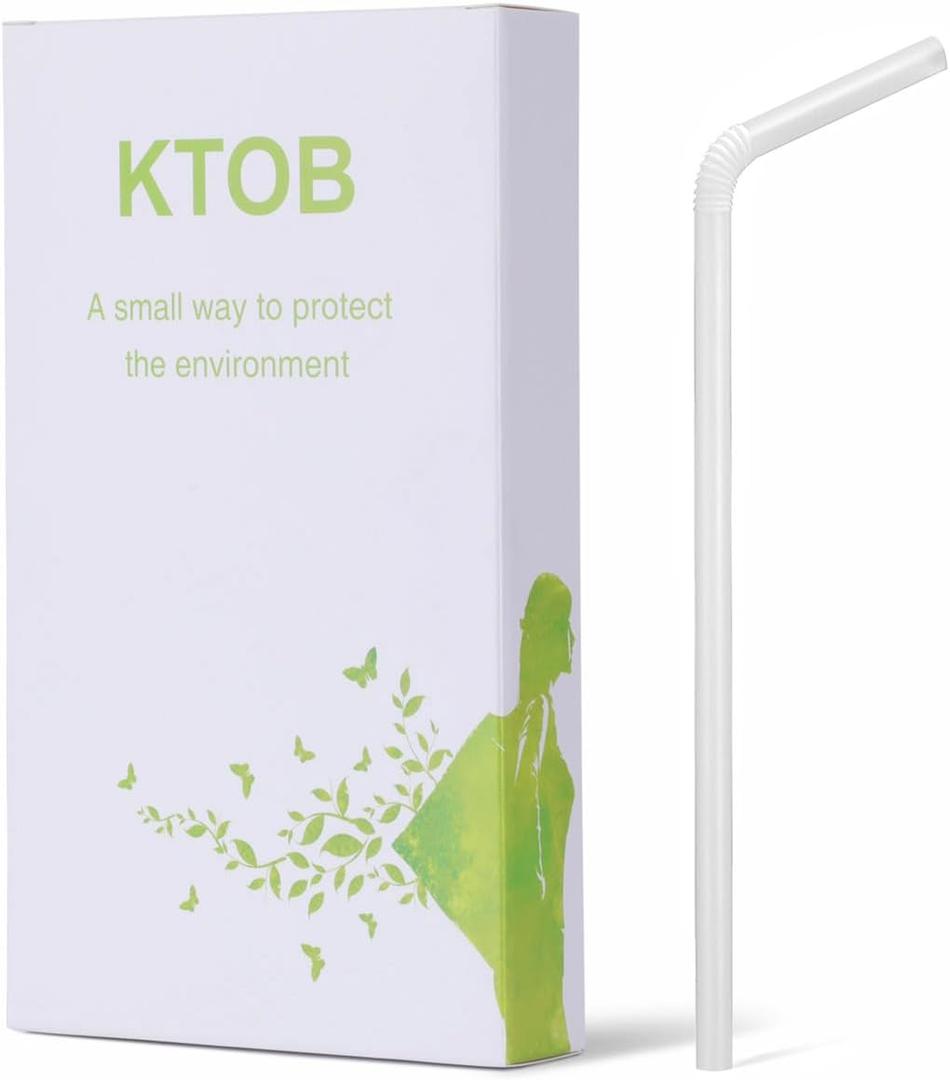100 Count 100% Plant-Based Compostable PLA Straws - Plasticless Biodegradable Flexible Drinking Straws- A Fantastic Eco Friendly Alternative to Plastic Straw