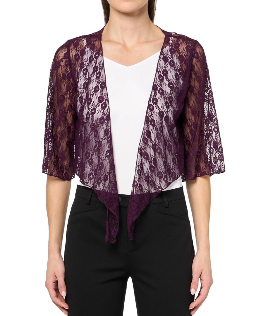 Vixen womens Tie Front Lace Shrug Cardigan 2X