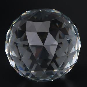 Faceted Crystal Ball Clear Cut Glass Ball 60/80mm Crystal Ball Prism Glass Translucent Faceted Gazing Ball Sphere Prisms Home Hotel Decor Hardware Fittings (80mm/3.15in)