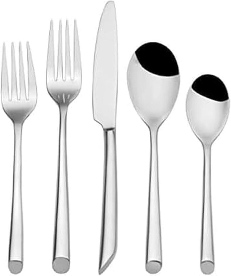Towle Living Wave Flatware Service for 4, 20 Piece Set, 18/0 Stainless Steel, Silverware Set