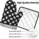 Dog and Cat Paw Print Oven Mitts and Pot Holders Heat Resistant Oven Mitts Safe for Baking Cooking BBQ