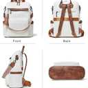 Shrrie Vegan Leather Laptop Backpack for Women 15.6 inch Work Backpack Fashion Travel Backpack Purse for Travel College Work