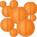 BEISHIDA Orange Round Paper Lanterns Decorative Hanging Asia Chinese Japanese Paper Lanterns Lamp for Birthday Wedding Halloween Baby Bridal Shower Fall Home Decor Party Decoration10 Packs (4681012 Inch)