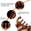 6 x 2PCS Wood Massage Tool Wooden Comb with Frog Eye Massage StickScalp Massager Round Tooth Comb Gua Sha Manual Lymphatic Drainage Massage Tool for Eye Neck Scalp Massage Gift for Mother's Day