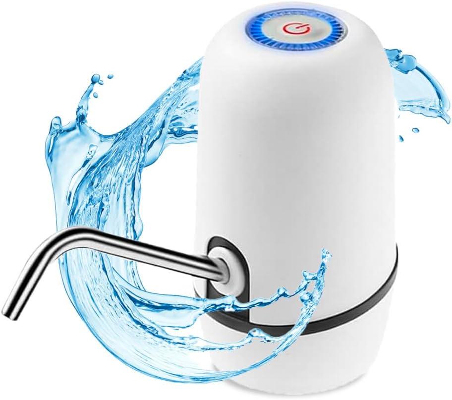 NK Water Dispenser – Automatic Dispenser, USB Charging, Steel Dispenser, BPA-Free, Cold Water, 1200 mAh, Transportable, for Carafes and Bottles 1.5L, 5.7L, 10L, 11.3L, 15L, 18.9L – White