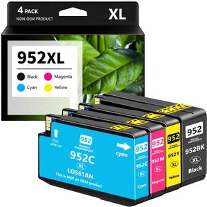 952XL Ink Cartridges Combo Pack Replacement for HP 952 952XL Printers Ink Compatible for HP OfficeJet Pro 8710 7740 8720 8210 8715 7720 8702 8725 8740 8730 Printers (Black Cyan Magenta Yellow)