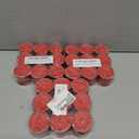 Tea Light Candles Colored Unscented Metallic Tin Cups Set of 18, Pack of 3 (Count of 54) Made in USA (Red)