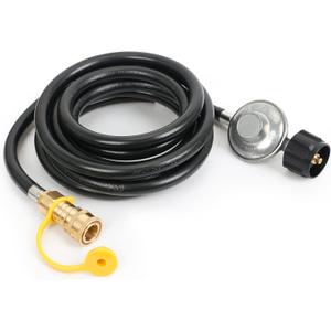 ATKKE 12 Feet Propane Hose with Regulator, 3/8 Female Quick Connect Disconnect x QCC1 Propane Tank for Indoor Outdoor Heater Generator Gas Grill and Fire Pit