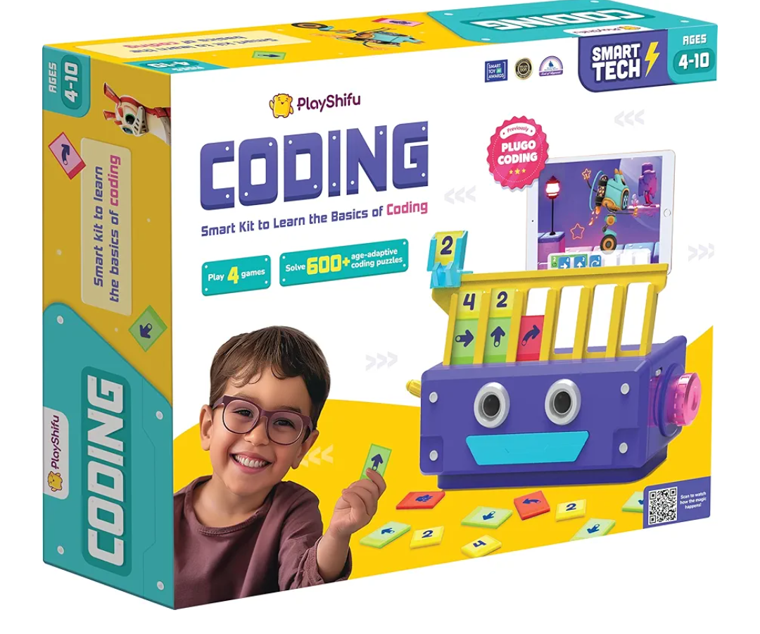 PlayShifu Plugo Coding Kit – Learn The Basics of Coding with Interactive Block-Based Games and Puzzles for Kids Ages 4-10 | Smart Learning & STEM Toy | Educational Gift for Boys and Girls