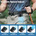 Portable Fan Rechargeable, Personal Waist Neck Wearable Cooling Fan with Light up to 16Hours Working Time, 4 Speeds 9200RPM Strong Airflow for Outdoor, Jobsite, Camping, Travel (Black)