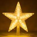 Christmas Tree Topper Star, 8.7" 31 LED Christmas Tree Decoration Lights, AA Battery Powered Small Xmas Tree Decor for Christmas, Scene Decor, Festivals Decor (Warm White)