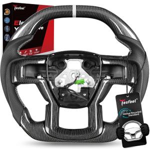 Real Carbon Fiber Steering Wheel for Ford F150 Raptor 2017-2020
