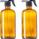 16oz Amber Glass Spray Bottles for DIY Essential Oil Cleaning Solutions, Household, Pets, Plants, 2 Pack