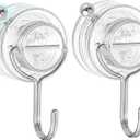 Suction Cup Hooks for Shower, Upgrade Twist-Lock Clear Suction Towel Hooks Heavy Duty Removable Bathroom Suction Hooks for Shower Tile Wall Glass Door Window 2 Pack