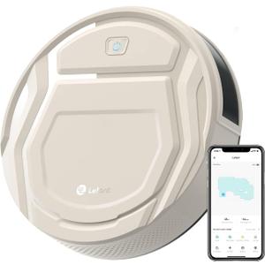 Lefant M210 Pro Robot Vacuum, Strong 2200Pa Suction, 120 Min Runtime, Super Slim Thin, Low Noise, Self-Charging, Wi-Fi/App/Alexa Control, Ideal for Pet Hair & Hard Floors (Pearly White)