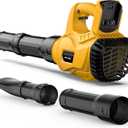 Cordless Leaf Blower for Dewalt 20V Max Battery Powered(No Battery) with 6 Speed Modes, 500CFM/150MPH Lightweight Rechargeable Electric Leaf Blower for Patio,Lawn Care,Dust & Snow Blowing (Yellow)