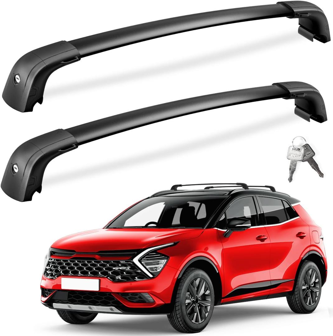 FengYu Lockable Roof Rack Cross Bars 300lb Compatible with Kia Sportage 2016-2026 (with Flush Rails), Heavy Duty Aluminum Roof Rails Crossbars Cargo Bars Black Carrier Luggage