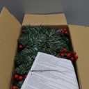 Joiedomi 9Ft Christmas Garland Prelit with Lights, 100 Warm White LED, 27 Pine Cones, 27 Red Berries for Home & Office Christmas Indoor and Outdoor Decorations (Battery Powered, not Included)