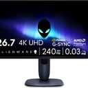 Alienware 27 4K QD-OLED Gaming Monitor AW2725Q - 26.7" 4K UHD QD-OLED 240Hz 0.03ms, NVIDIA G-SYNC Compatible, AMD FreeSync Premium Pro, VESA AdaptiveSync, Dolby Vision, VESA DisplayHDR True Black 400