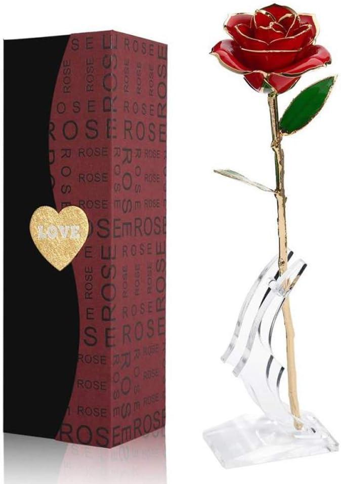 Valentines Day Gifts for Her, Real Rose Dipped in 24K Gold, Preserved Rose Flower, Golden Dipped Rose for Valentine's Day, Mothers Day, Wedding
