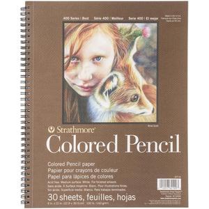 Strathmore Colored Pencil Spiral Paper Pad 9"X12"-30 Sheets -62477900, White