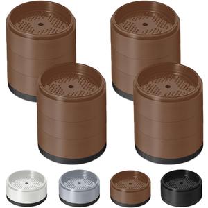Bed Risers 1 inch, 2 inch, 3 inch, 4 inch Heavy Duty, Adjustable Furniture Riser for Table Desk Couch Sofa Chair Refrigerator Washing Machine, Stackable Bed Raisers Blocks (Brown 4 Pack, 1+1+1 inch)