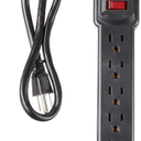 Amazon Basics 6-Outlet Surge Protector Power Strip with 200J Protection, Circuit Breaker, 2ft Extension Cord, Black, 1Pack