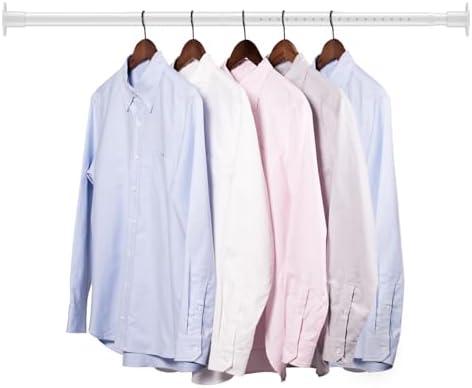 Closet Rod,Heavy Duty Closet Rods for Hanging Clothes Adjustable Clothes Hanging Rod White Closet Rod for Wardrobes or Closet