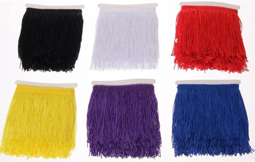 HEARTWISH Fringe Trim Lace Polyester Tassel Trim Ribbon 4-6inch Wide 12 Yards Multi-Colored for Clothes Accessories and Latin Wedding Dress and DIY Lamp Shade Decoration (Classical 4inch)