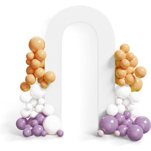 Peomeise 7.2FT Spandex Open Arch Backdrop CoverU-Shaped 2-Sided Backdrop CoverRound Top Chiara Stand Cover for Birthday Party Wedding Ceremony Baby Shower DecorationWhite