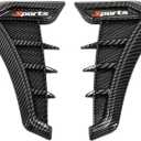 Air Flow Intake Hole Grille Universal Car Fender Side Vents, Side Marker Air Wing Vent Trim Cover  Fender Decorative SpoilerThe Whole Back is Double-Sided Glue (Carbon Fiber Black)
