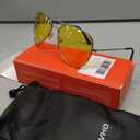 livho Sunglasses for Men Women Aviator Polarized Metal Mirror UV 400 Lens Protection, Yellow