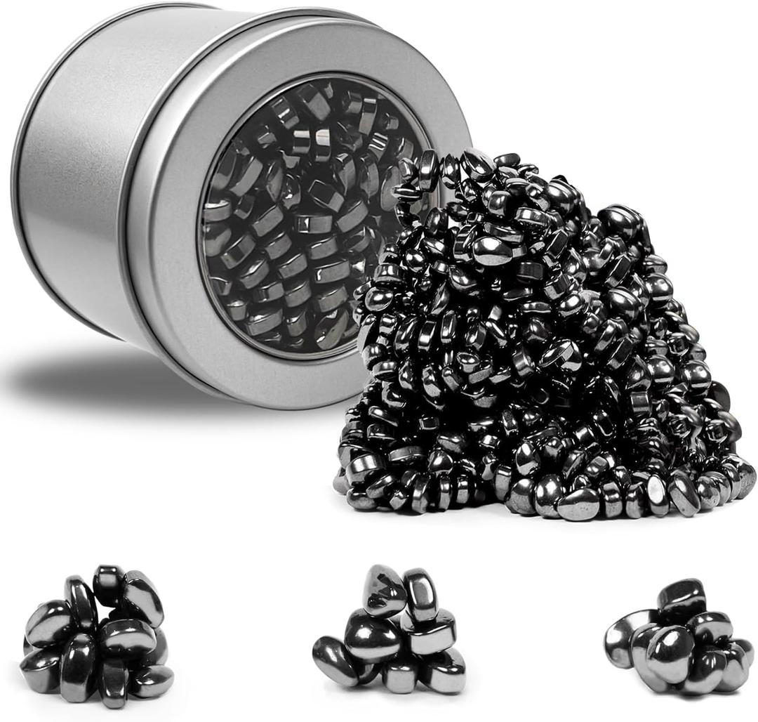 Ferrite Putty Black Over 500 Weak Magnetic Ferrite Stones, Satisfying Magnet Rocks Desk Toys for Office and Fidget Toys for Adults (Black)
