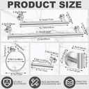 Gisafai 25 Pcs Silver Bathroom Accessories Hardware Set Towel Racks for Bathroom SUS304 Stainless Steel 23.6 Inch Brushed Towel Bar Ring Toilet Paper Holder Robe Hooks for Wall Mounted