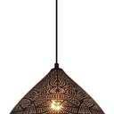 Black Vintage Pendant Light Fixture Farmhouse Pendant Lights Metal Iron Hanging Light Kitchen Island Retro Ceiling Pendant lamp Loft Hollow Design Adjustable Cord Pnedant Lighting