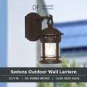 DESIGNERS FOUNTAIN Sedona Outdoor Light Fixture, 10.75 Inch Exterior Wall Lantern Sconce for Front Door, Patio and Porch, Oil Rubbed Bronze, 2370-ORB