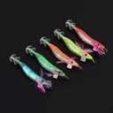 Squid Jig, Luminous Floating Jig Hooks, 5PCs Luminous Fishing Bait Set Lures Squid Crawfish Bass Fishing Lures Saltwater Squid Hook Shrimp Lure Bait Fishing Tackles