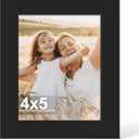 Hongkee 4x5 Picture Frame, Made of Real Glass and Wooden Frame, Horizontal and Vertical Display for Wall or Tabletop (Black, 1 Pack)