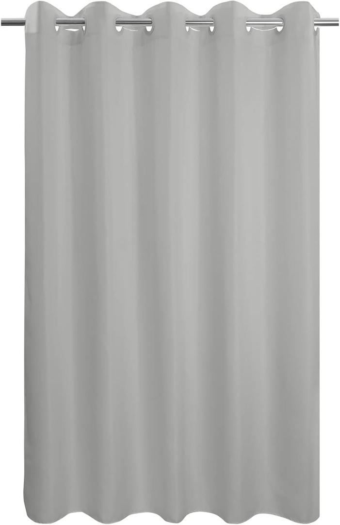 River Dream No Hook Hotel Cloth Grey Shower Curtain Soft Microfiber & Waterproof - Fabric Shower Curtain or Liner, Washable & Bottom Magnets, Gray, 71x74