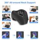 Travel Neck Pillow, Advanced Neck Support for International Flights, 3D Eye Masks, Ear Plugs and Storage Bag, Memory Foam U-Shaped Pillow for Travel, Sleep Rest, Trains, Road Trips (Black)