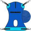 Vive Patient Lift Sling with Opening (400lb Capacity) - Lifting Aid Straps for Transfer - Commode Chair for Hydrolic Medical Full Body Device for Elderly, Bariatric, Nursing, Caregiver - Mesh Support (Blue)