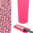 Shappy 2 Pcs Heat Resistant Hair Tools Bag Curling Iron Travel Case Cover Neoprene Flat Iron Holder Travel Case and Silicone Mat Pouch for Hot Hair Tools Storage Organizer(Leopard Style)