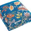 XIBLC Summer Throw Blanket, 80"x90" Reversible Bohemian Flower Blanket, 100% Cotton Muslin Breathable Woven, Farmhouse Decorative Throw Blanket, Color: V-blue Throw
