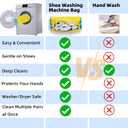Shoe Washing Machine Bag Laundry Shoe Bag for Washer and Dryer Reusable 2pc Shoe Cleaning Bags for Sneakers 360 Deep Cleaning Machine for All Shoes Types With Self-locking Zipper