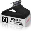 HOUSE DAY Black Velvet Hangers 30 Pack, Non Slip Felt Hanger, Slim Velvet Clothes Hangers for Suits, Shirt, Heavy Duty Coat Hanger for Closet